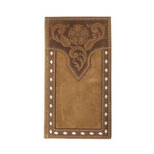 NEW NOCONA BELT CO. men's buck laced leather wallet in tan